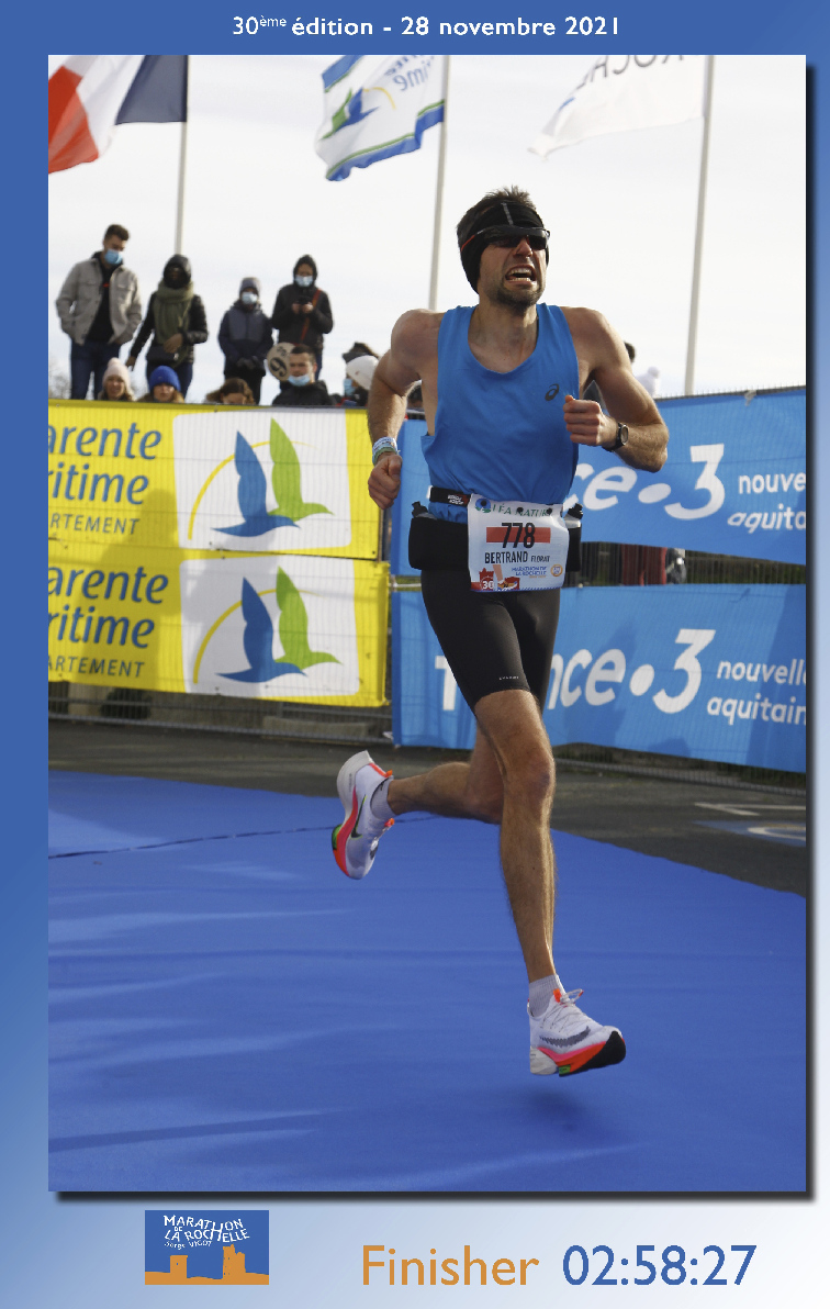 Arrivée marathon La Rochelle 2021